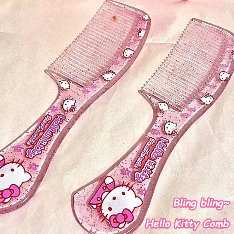 Sanrio Hello Kitty Transparent Comb - Cute Japanese Cartoon Kitty Hair Comb, Portable & Stylish, Perfect Gift for Bestie,