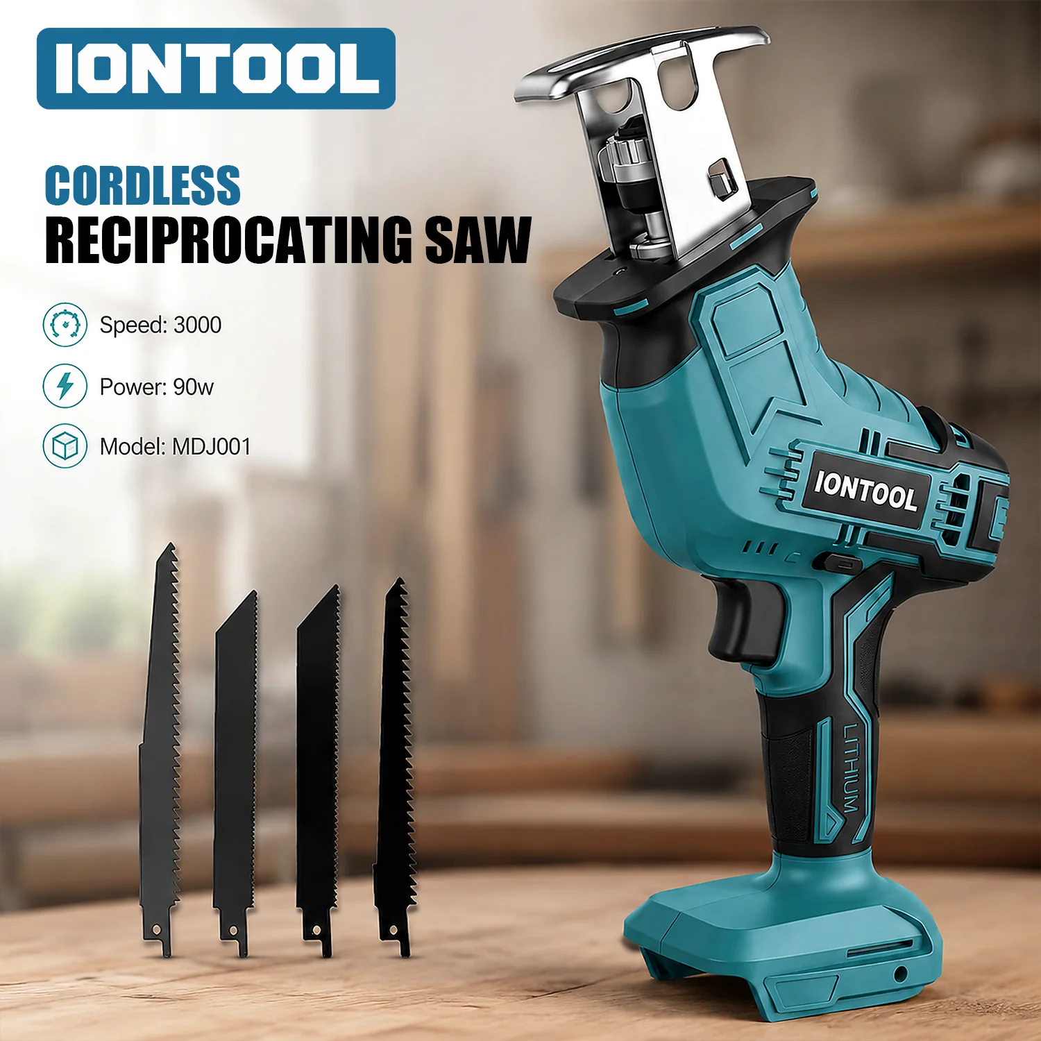 Reciprocating Saw Cordless - IONTOOL 90W 3000RPM Brushless Cordless Reciprocating