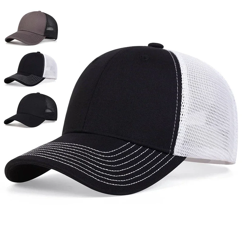 Unisex Leichte Baseballkappen mit Netz für Frühling und Sommer, Verstellbare Freizeithüte, Sonnenschutzhüte, Sport-Golfkappen