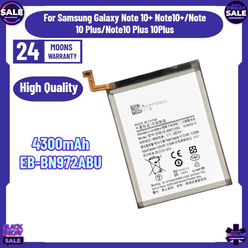 4300mAh EB-BN972ABU Mobile Phone Battery For Samsung Galaxy Note 10+ Note10+/Note 10 Plus/Note10 Plus 10Plus 3.85V