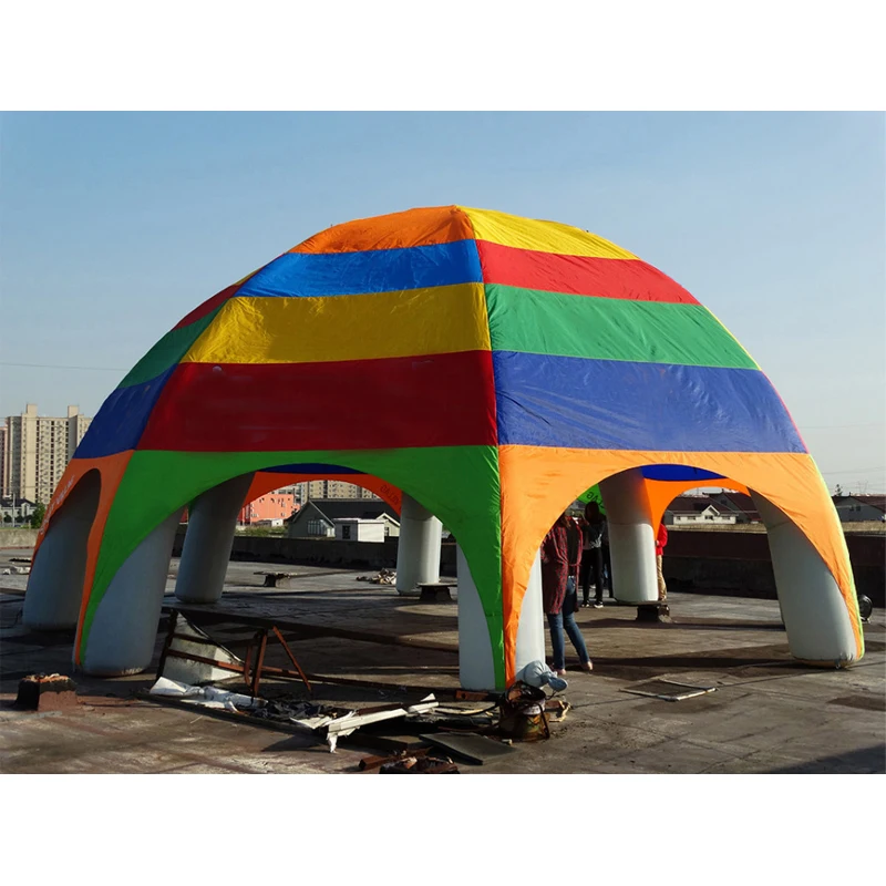 High Quality Oxford Colorful Inflatable Camping Tent Giant Beach Tent With Air Blower