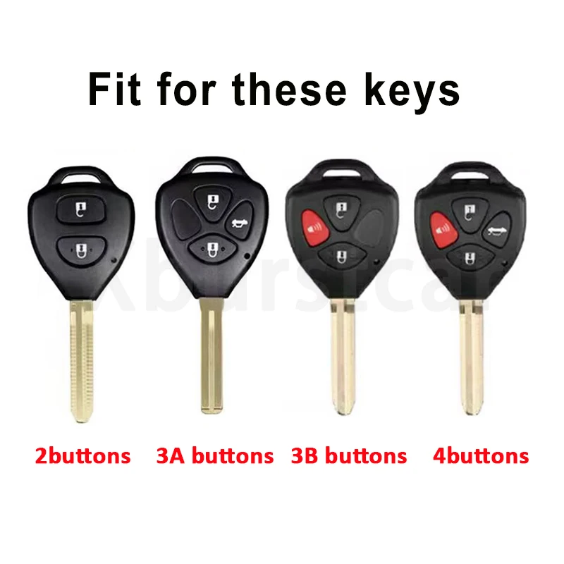 For Toyota Crown Avalon Venza Matrix Yaris 4Runner Corolla Camry Reiz RAV4 4Buttons TPU Shell Fob Keychain Car Key Case Cover