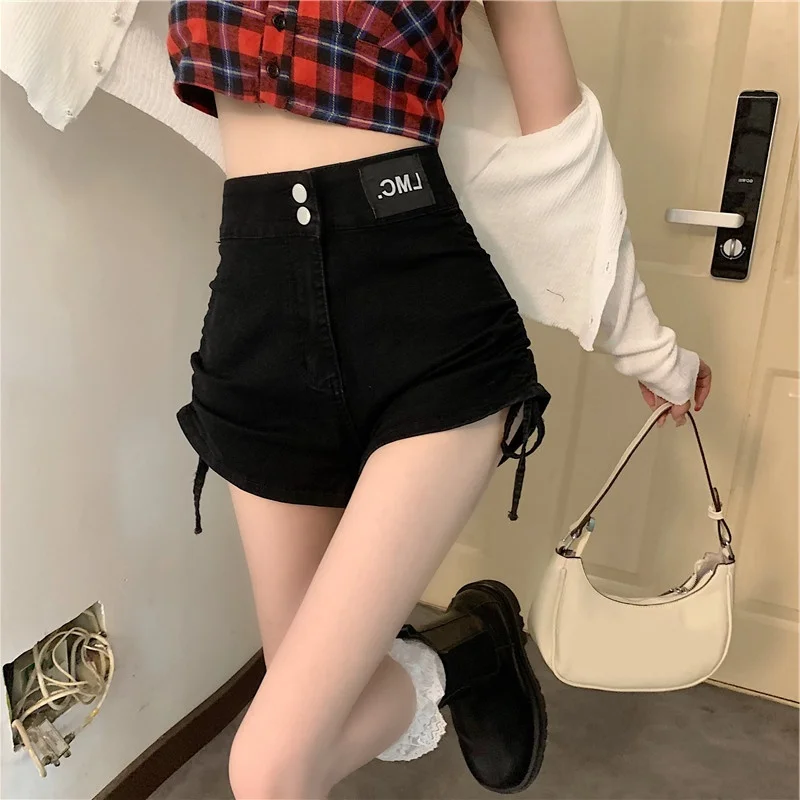 

Sweet And Spicy Girl High Waist Dstring Denim orts Women's Summer 2026 New Sle plus Size Hot Pants Wide Leg Jeans
