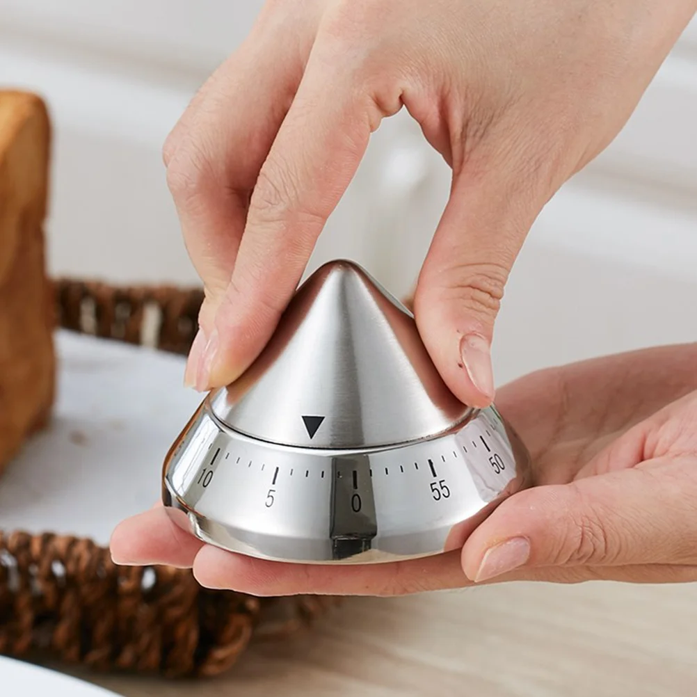 

1pc Kitchen Timer Mechanical Timing Device For Baking Cooking Eggs Pancakes Cookies Cakes Home Use Stainless Steel