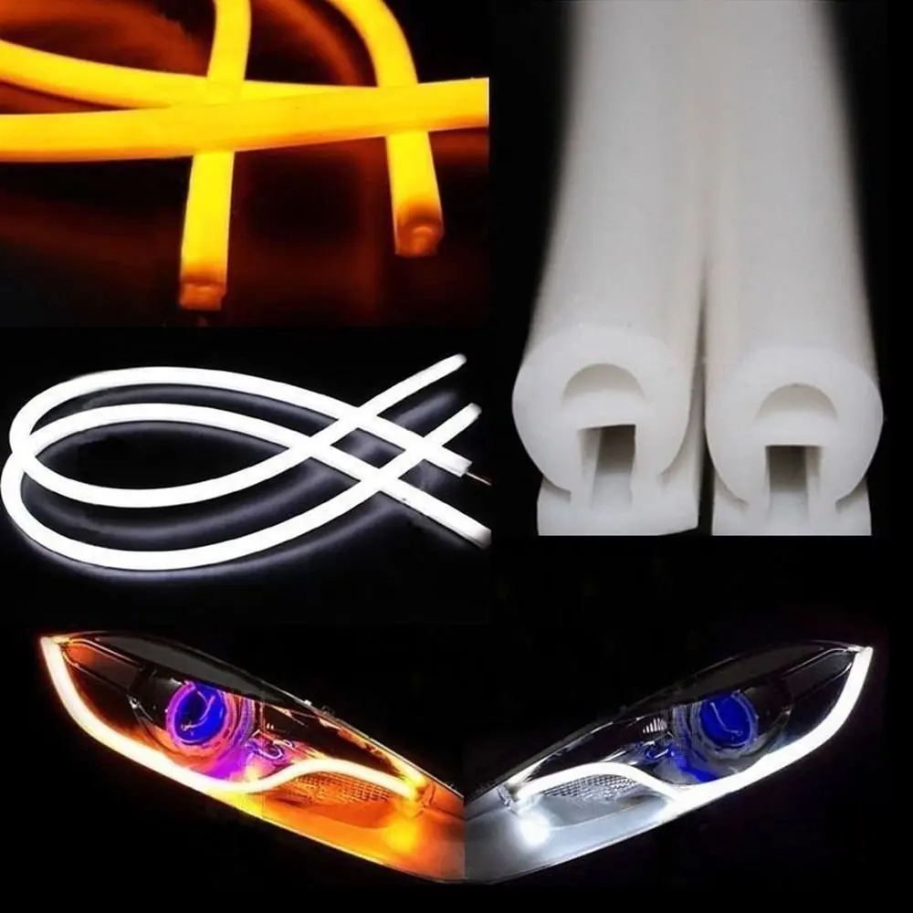 

Universal Car LED Guide Strip Daytime Running Tear Eye Light Headlights DRL Ultra-thin Head Lamp FOR Car Flexible Tube Light