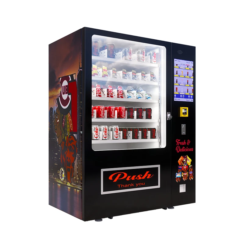 Big Capacity Snacks And Drinks Vending Machine Self-service Food Vending Machine With Credit Card