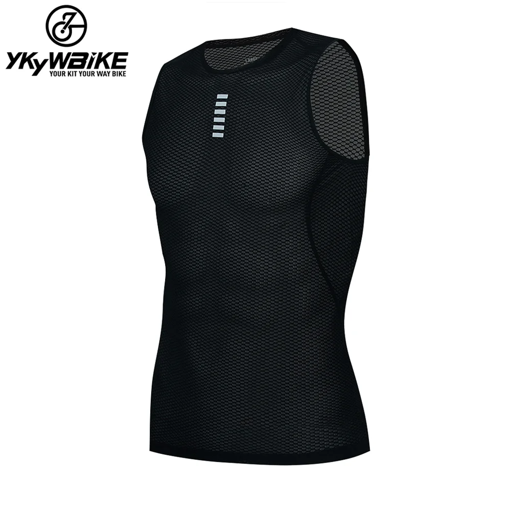 

YKYWBIKE Men's Base Layer Sleeveless Quick Dry Cycling Undershirt MTB Bike Vests Compression Bicycle Sport Cycling jersey