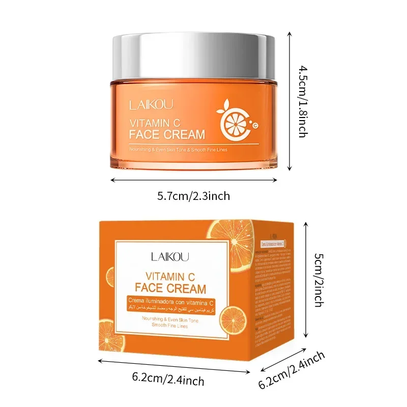 LAIKOU Vitamin C Nourishing Face Cream Makeup for Women Moisturizer Brightening Repair VC Foundation Cream Face Skin Care 50g