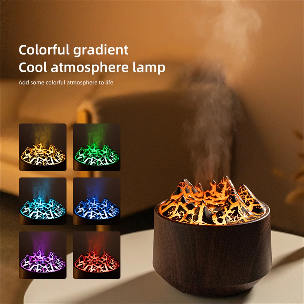 New Creative Volcanic Lava Aromatherapy Machine Home Colorful Flame Aromatherapy Machine USB Humidifier Suitable for bedrooms