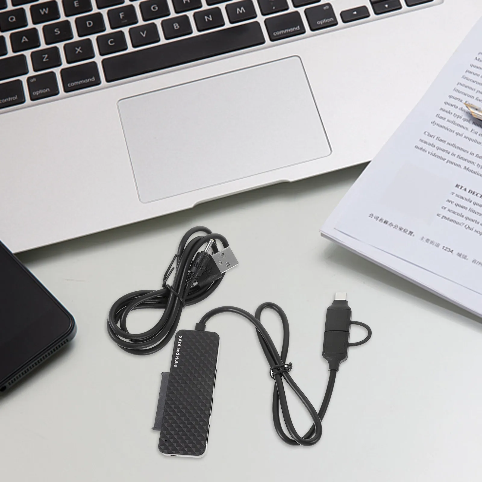 USB-C to Sata Converter Hard Disk Drive Adapter Type-C Cable USB 3.0 3-Port Hub Efficient Speed USB-C to Sata Converter
