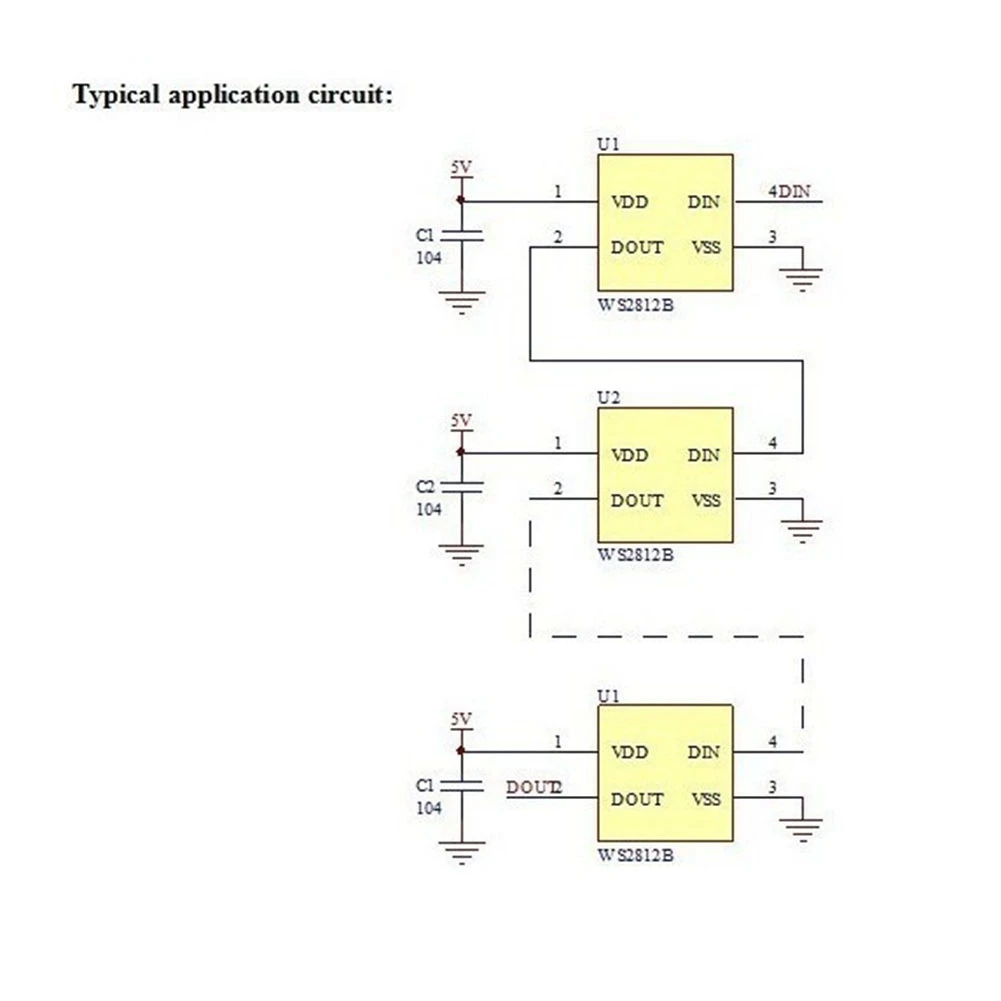 WS2812B (4pin) Chip LED, 500 RGB SMD versi putih WS2812 piksel Digital dapat disesuaikan secara individual DC 5V 5050 buah