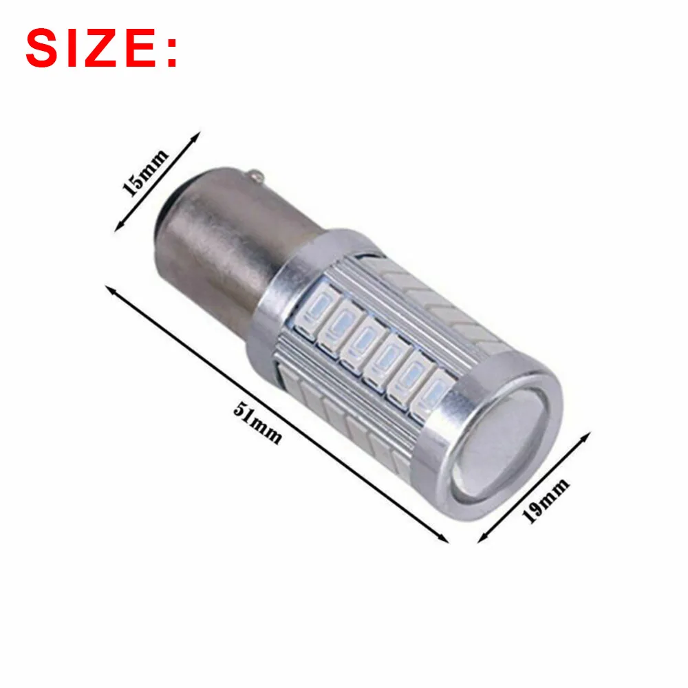 4pcs Car 33SMD LED Break Light Set BAY15D 1157 LED Ultra-thin DC 12V Red Stop Lamps Exterior Accessories Replacement