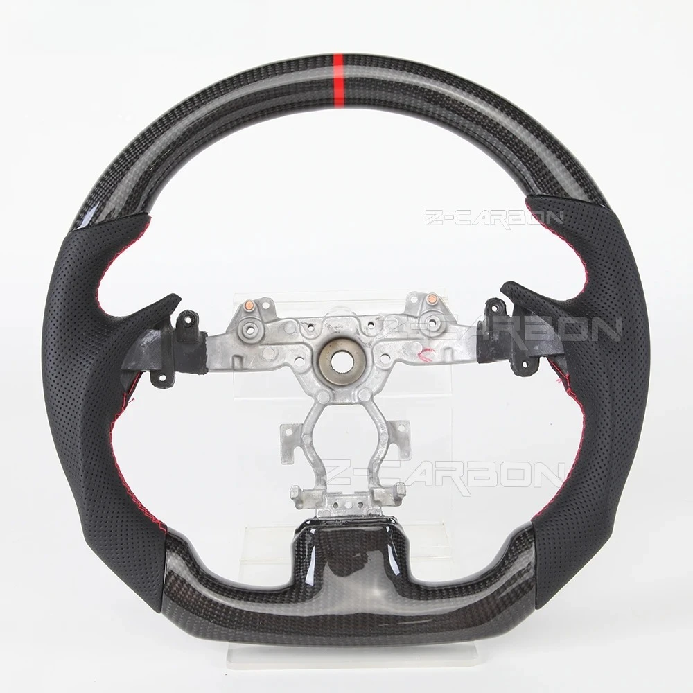 

Руль из настоящего карбона, круглый сверху, плоский снизу, D-образный, с красной строчкой, подходит для INFINITI G25 G35 G37 QX50 Q60 2009-2013