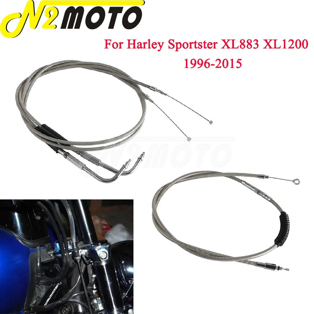 

Lengthened Throttle Cable Wires Clutch Lines Motorcycle Accessories Cable For Harley Sportster XL 883 1200 1996-2015 2014 2013