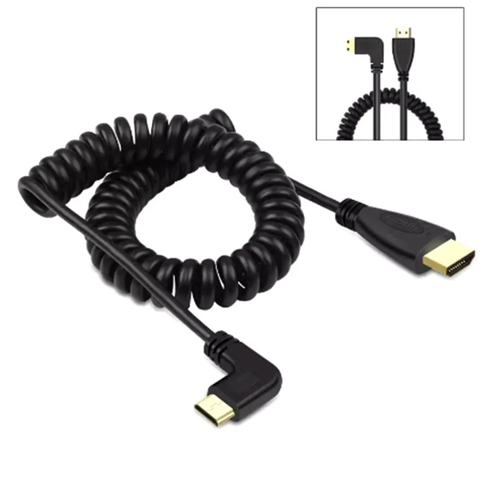 HDMI to Mini HDMI Spring Wire Adapter Cable 4k Hd  Mini HDMI-compatible Cable For Nikon Canon Camera ONDA V116w TV