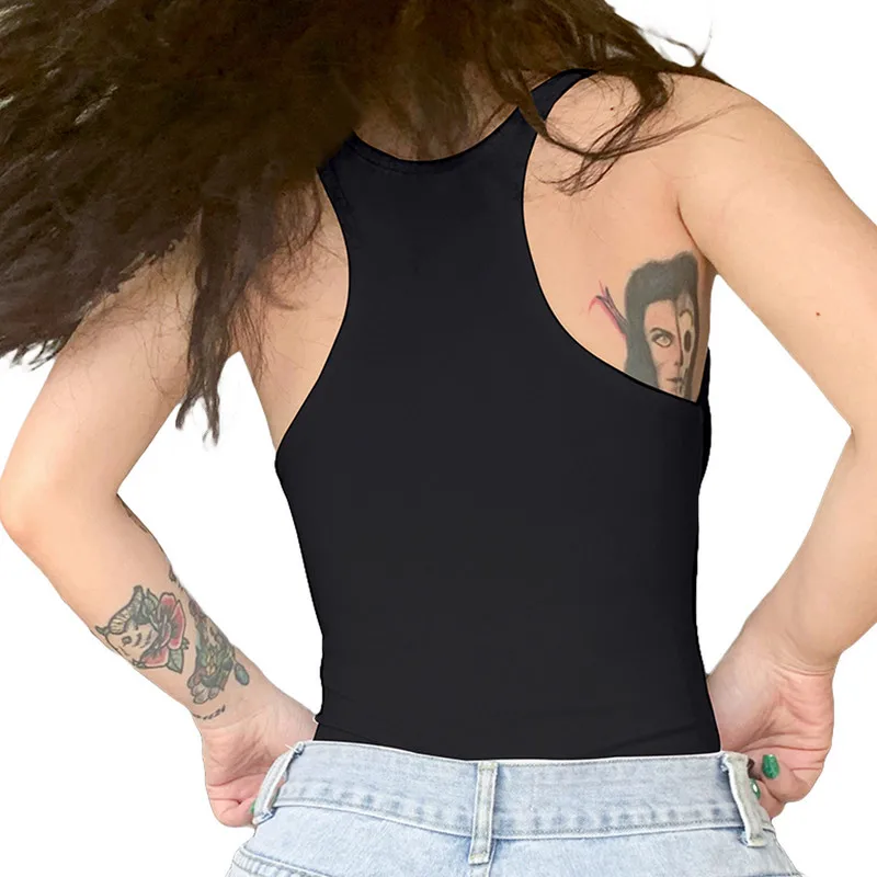 WPNAKS-bodysuit feminino sem mangas com decote em V profundo, colete push up, tops monocromáticos, streetwear sexy do clube, roupas de verão, 2022