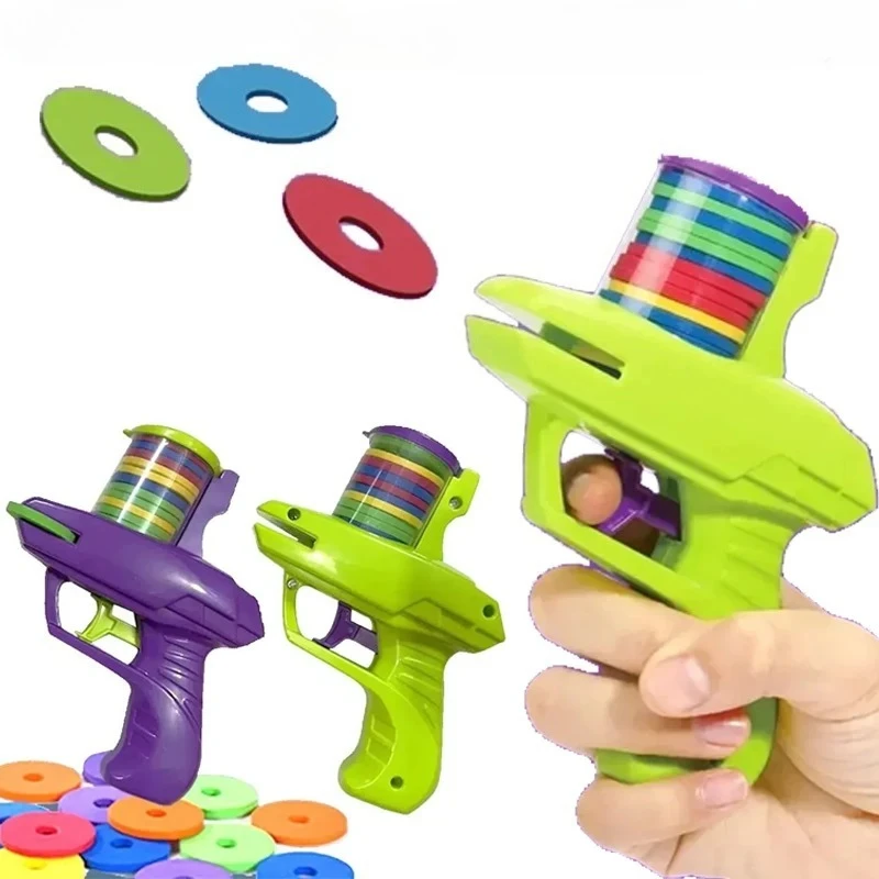 Flying Disc Gun Foam Disc Launcher Handheld Shooter Indoor Shooting Game Outdoor Achtertuin Speelgoed Voor Jongens En Meisjes Verjaardagscadeaus