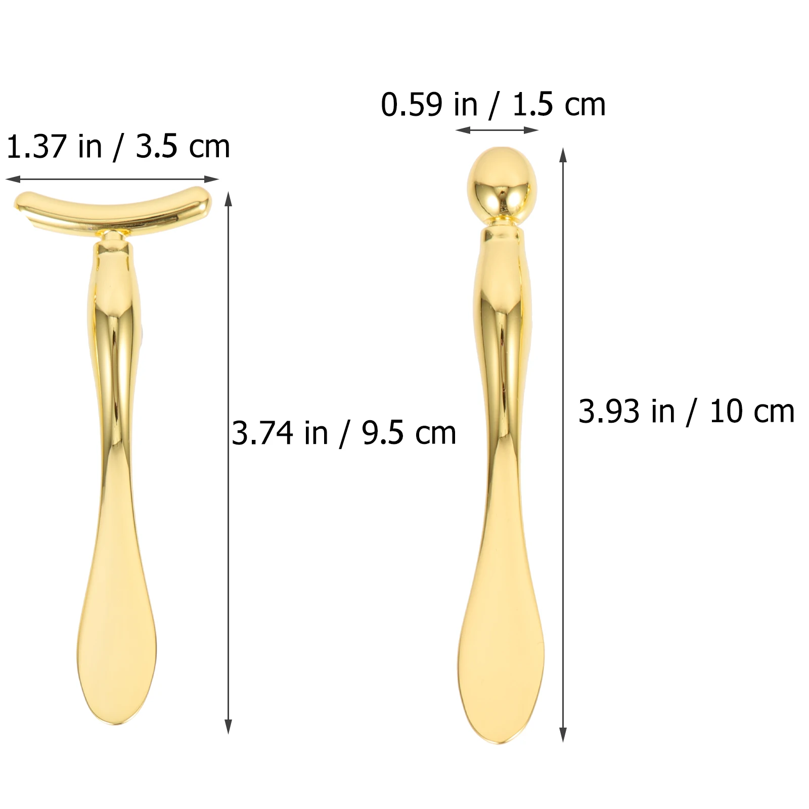

2pcs T Shape Cream Stick Applicator Set Premium Beauty Spoon Anti Puff Roller Facial Skincare Tool Mask
