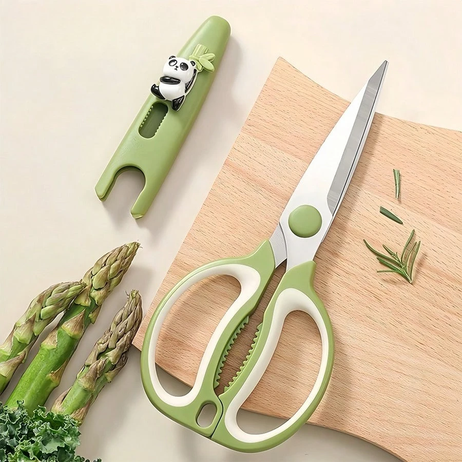 

Multifunctional Stainless Steel Kitchen Scissors, Ergonomic Flexible Handles And Thick, Sharp Blades For Cutting Chicken Bones, Meat, Vegetables. Suitable For Fabric, Sewing, Office Paper Cutting, Creative Gifts. Non-Slip Grip, Durable Structure