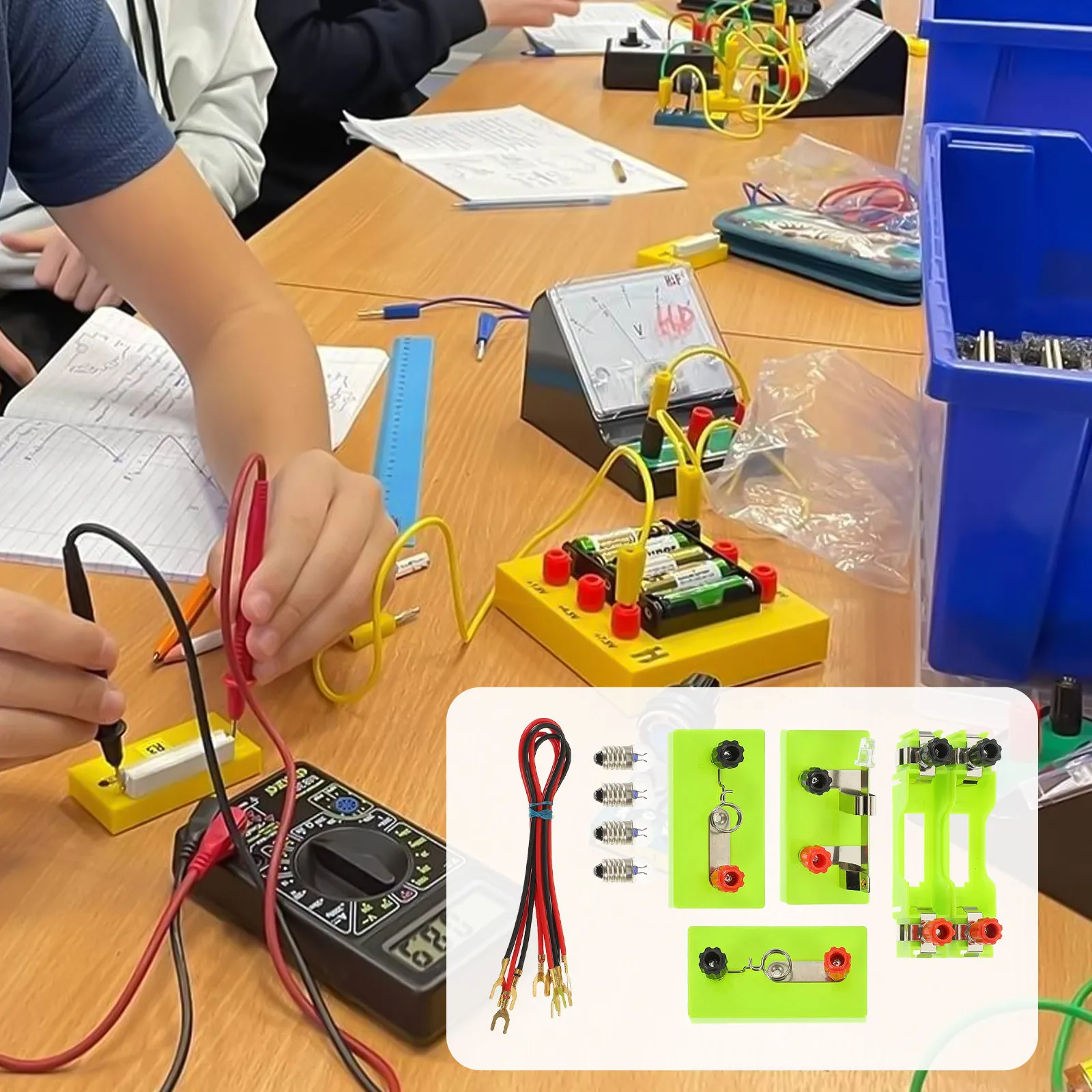 

1Set Circuit Experiment Box Safe Reliable Electricity Teaching Holder Aa Type Physical Laboratory Equipment Science