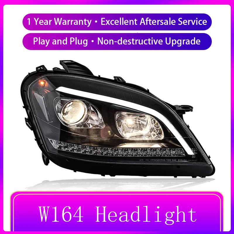 Headlights For Benz W164 ML350 ML500 2005-2008 Front Light DRL Head Lamp Turn Signal Dynamic LED Configure Lens Car Accessories