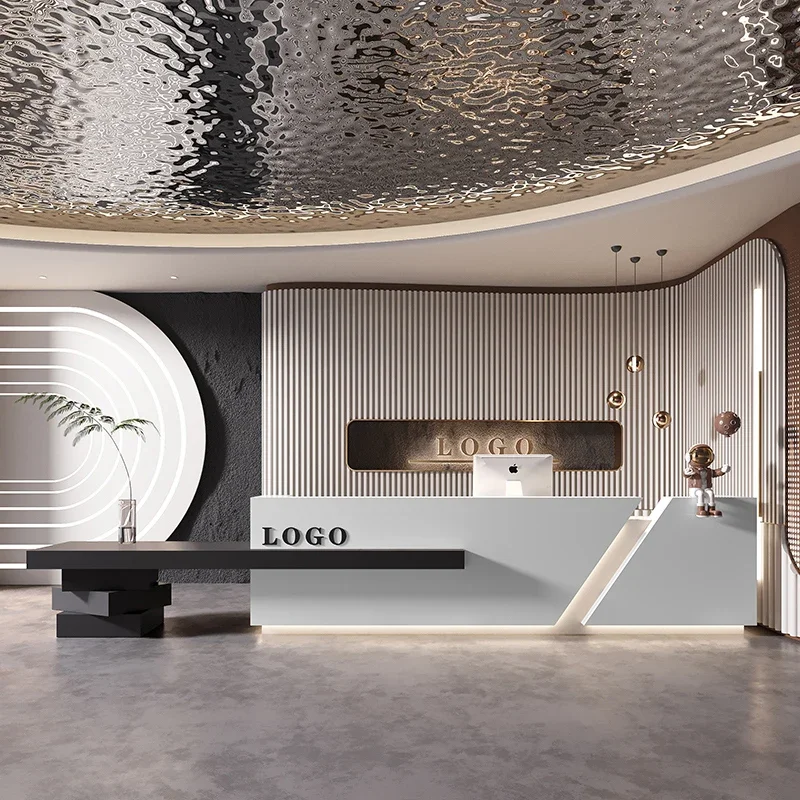 

Restaurant Desk Cash Reception Desk Restaurant Counter Store Cabinet Reception Desk Luxury Company Empfangstheke Hotel Furniture