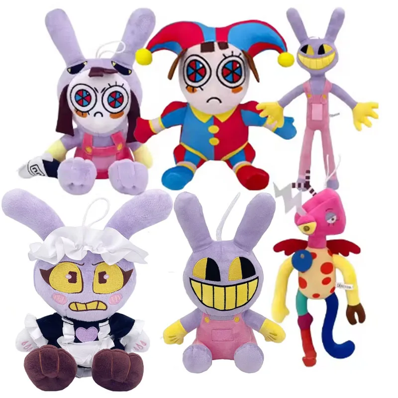 Nouveauté : Les incroyables jouets en peluche numériques, Poupées en peluche lapin clown de cirque, Jouet en peluche à thème, Cadeau pour adultes *-*