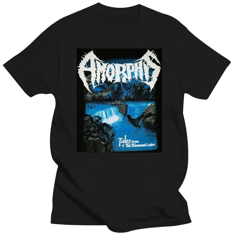 Print T Shirts Man Short Sleeve Tshirt Amorphis - Tales From The Thousand Lakes T Shirt