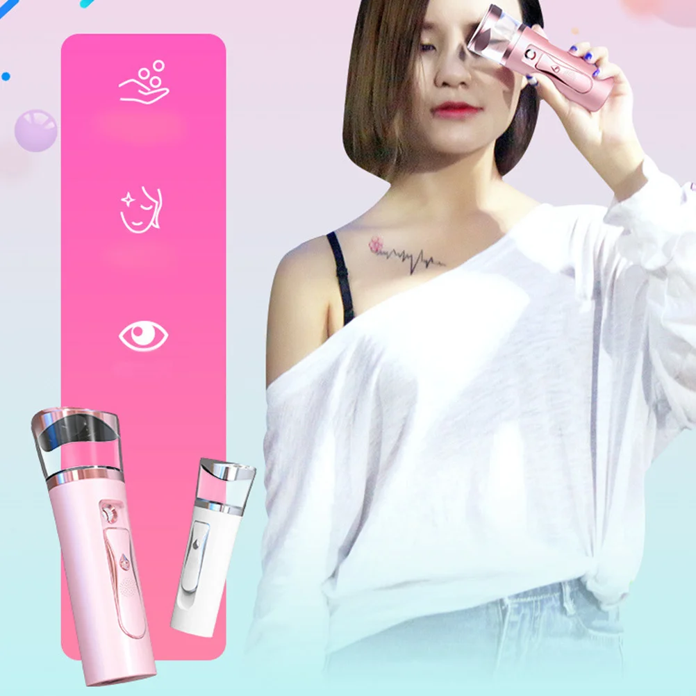 

1Set Nano Facial Mister Portable Moisturizing Atomizer USB Rechargeable Large Capacity Skin Humidifier for Face Care
