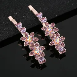 2PCS Edge clip with diamond crystal hair clip and hair accessories, versatile and sweet flower temperament, top clip headwear