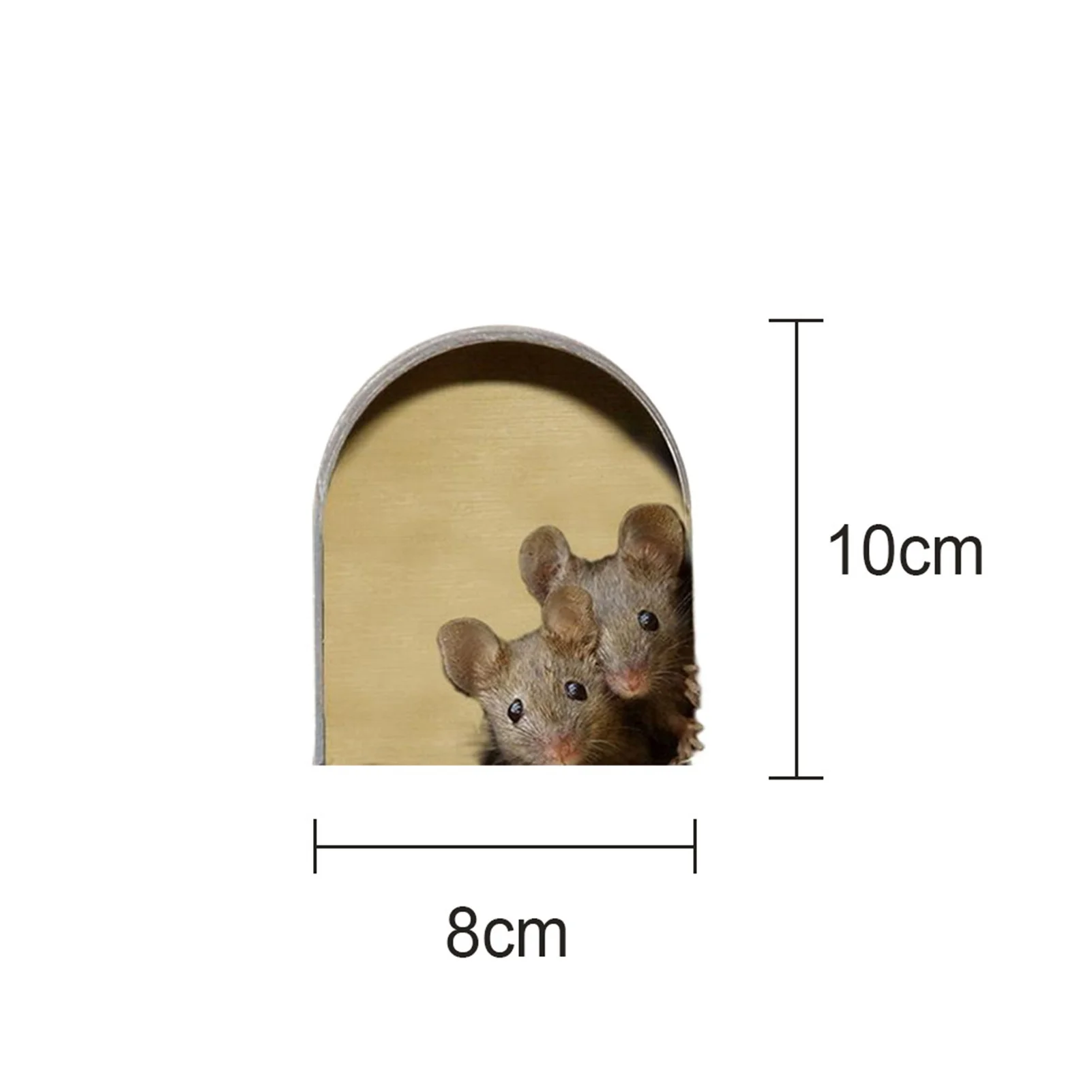 4Pcs/Set Cartoon Mouse Hole Stickers, Wall Stickers Dust Resistence DIY for Home 4pcs