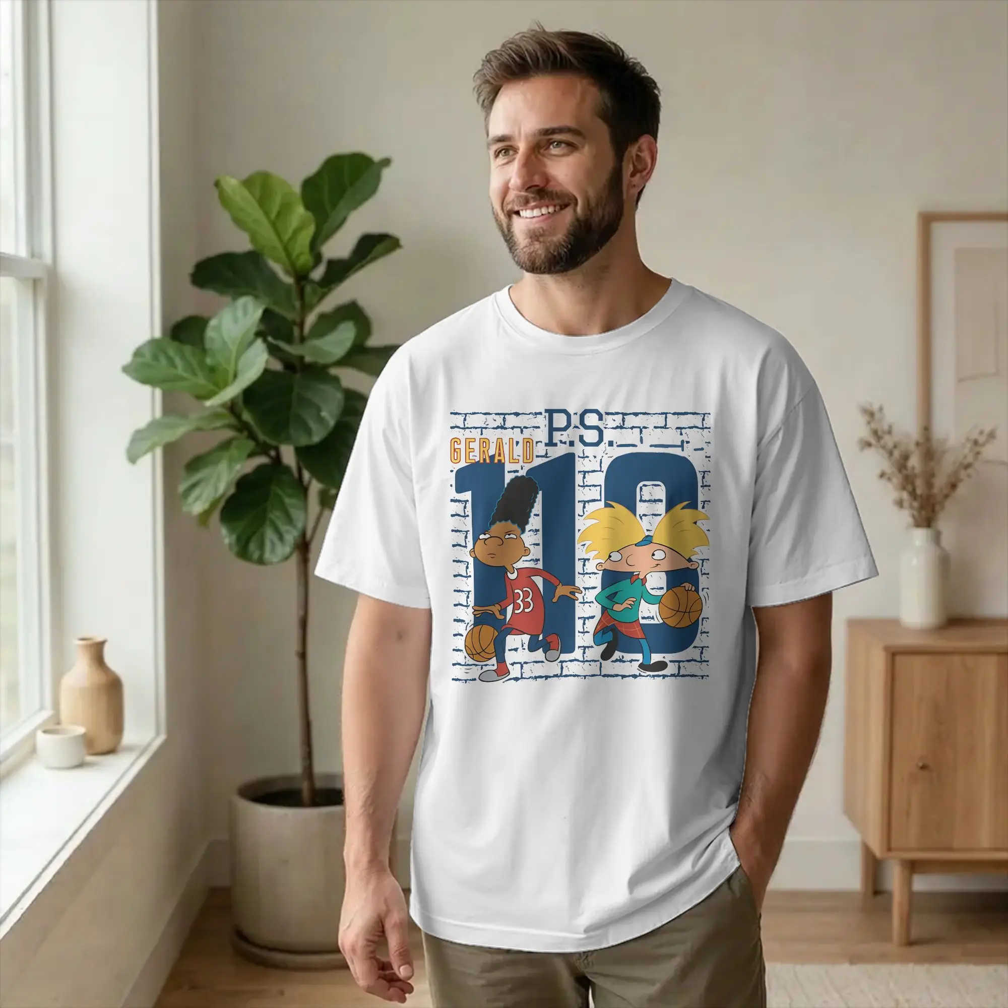 Men Women's Hey Arnolds Gerald  T Shirts  Cotton Tops Novelty Short Sleeve Crew Neck Tee Shirt Summer T-Shirt