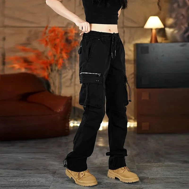 

Мужские повседневные брюки свободного кроя из хлопка в стиле ретро-американский кэжуал, молодежные, прямые, на молнии