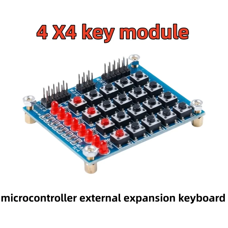 4 * 4 matrix keyboard 4 X4 key module microcontroller external expansion keyboard 4 independent keyboards 8 scrolling lights