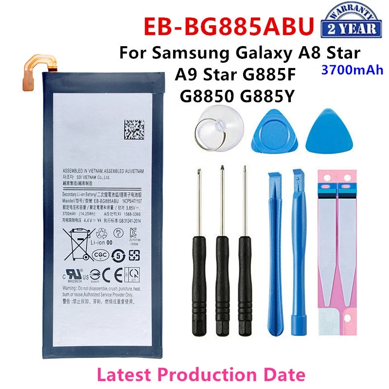 

Brand New EB-BG885ABU 3700mAh Replacement Battery For Samsung Galaxy A8 Star A9 Star SM-G885F/Y G8850 Batteries+Tools Kits