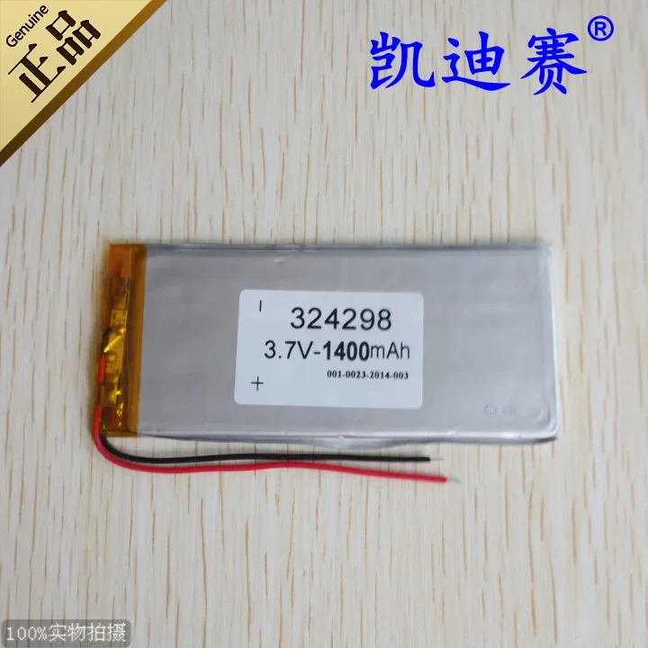 充電式リチウムイオン電池,3.7V, 324298, 1400mAh,タブレット,LED,スピーカー,おもちゃ