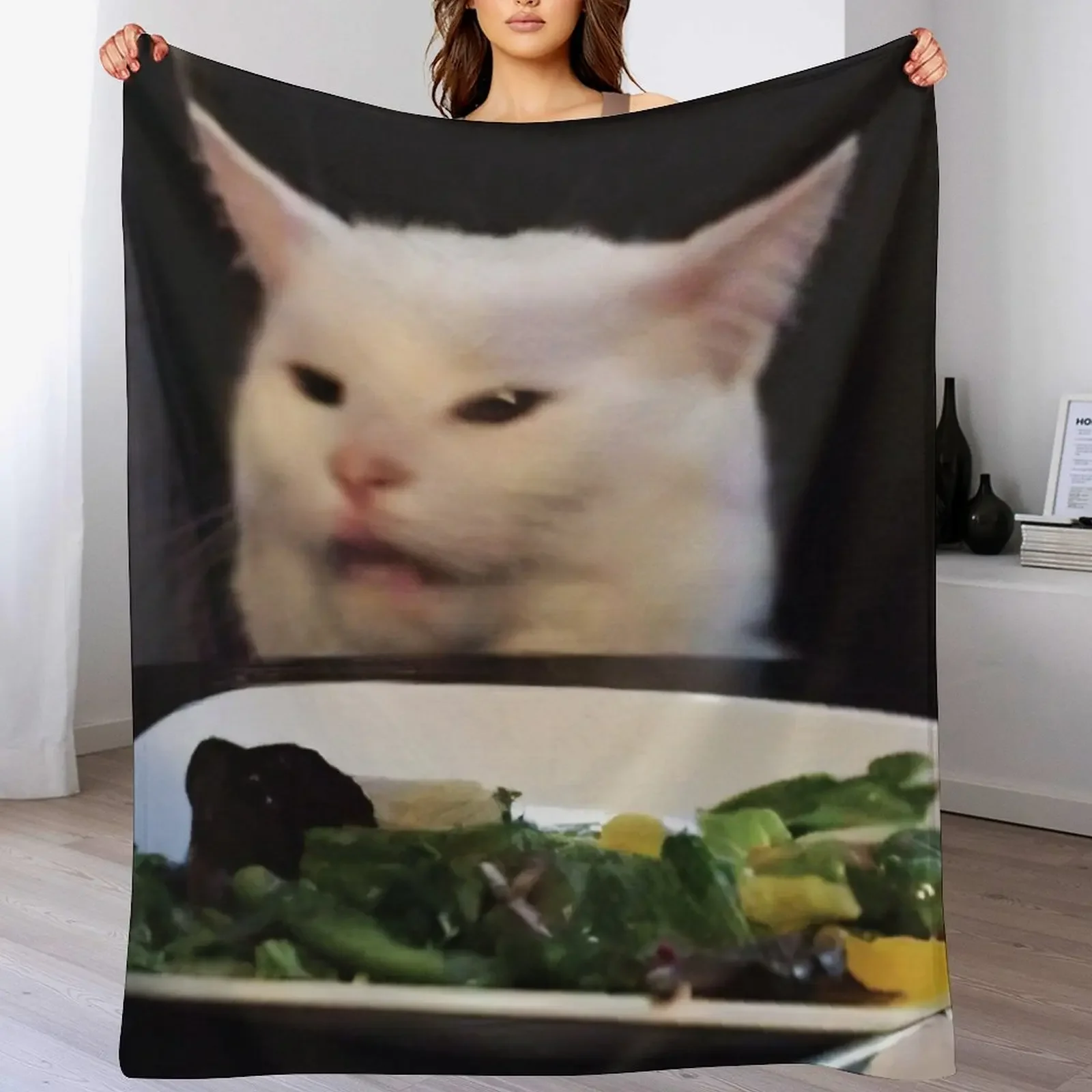 

Smudge meme cat Throw Blanket Men's Soft Warm Throw Blanket for Couch