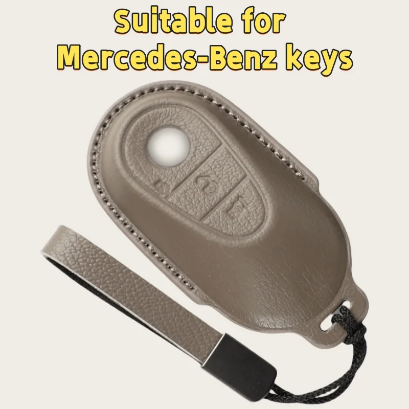 

For Mercedes-Benz C-Class Leather Key Case GLC E-Class, EQE E-Class C260L E300 Goatskin For men and women car accessories