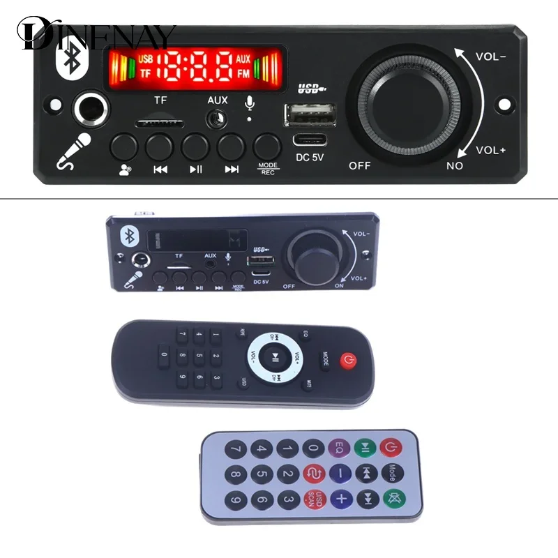 5V 2*3W Amplifier Bluetooth Decoder Board With Amplifier Microphone DIY FM Radio TF USB Car Audio Music Player Speakers