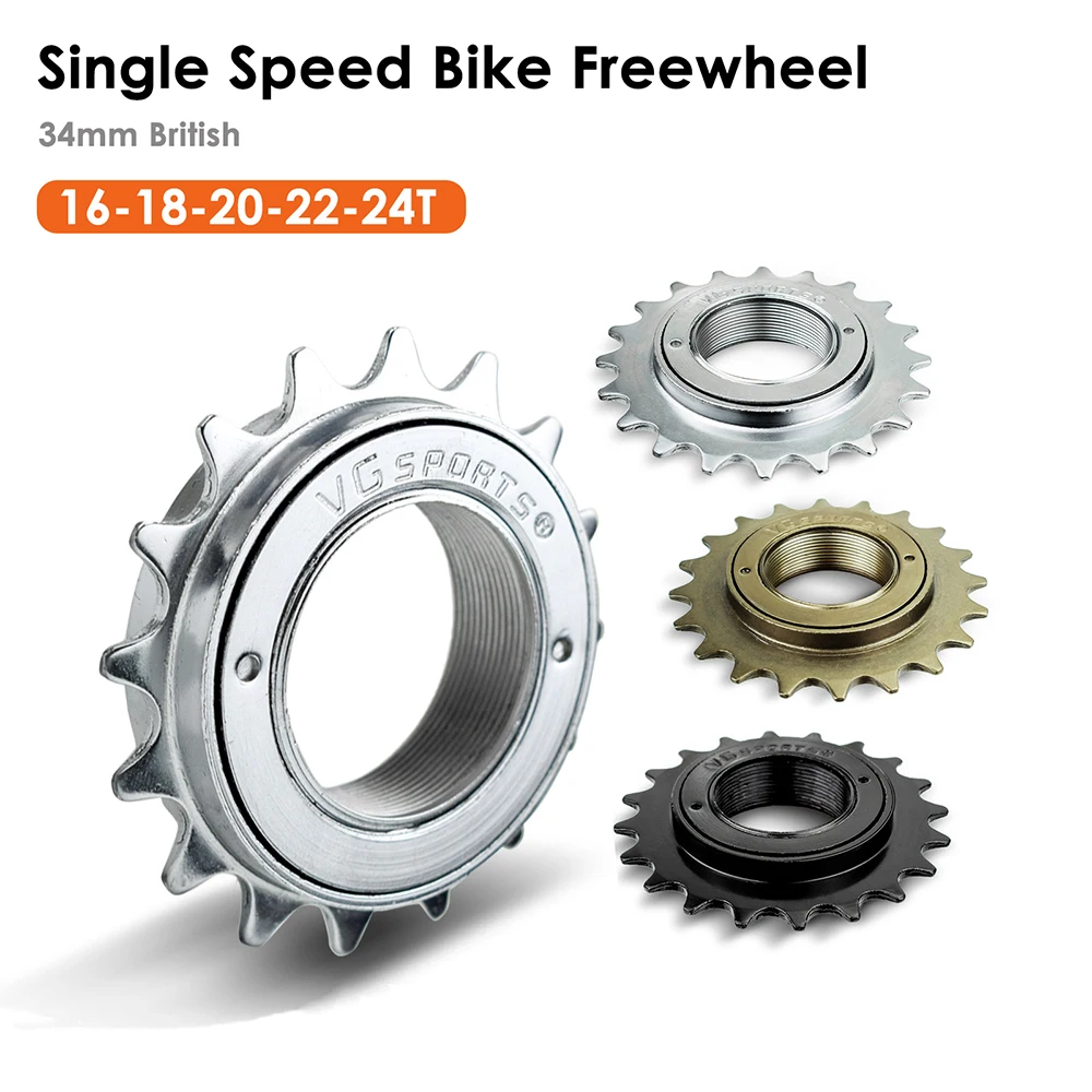 Single Speed Bicycle Freewheel 16/18/20/22/24T 34mm 40 Clicks Sprocket Steel BMX Fixed Gear Folding Bike Flywheel