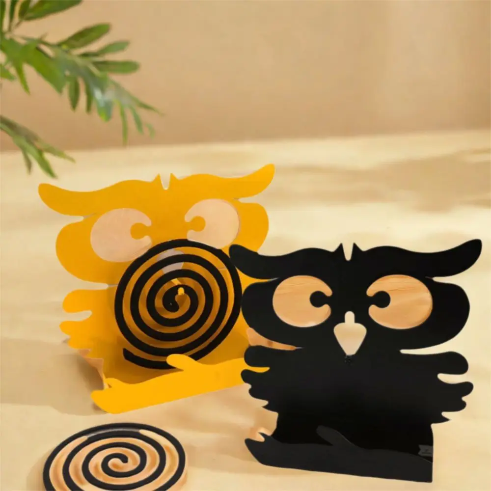 

Creative Owl-Shaped Coil Incense Holder Cartoon Stainless Steel Mosquito Incense Plate Hangingable Coil Vertical Stand Outdoor