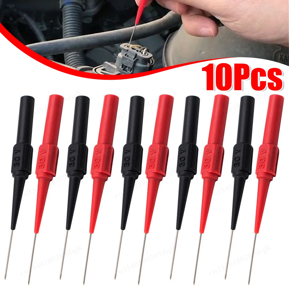 10pcs Non-destructive Multimeter Test Probes Sensitive Insulation Piercing Needle Pin Accurate Measuring Device for Banana Plug