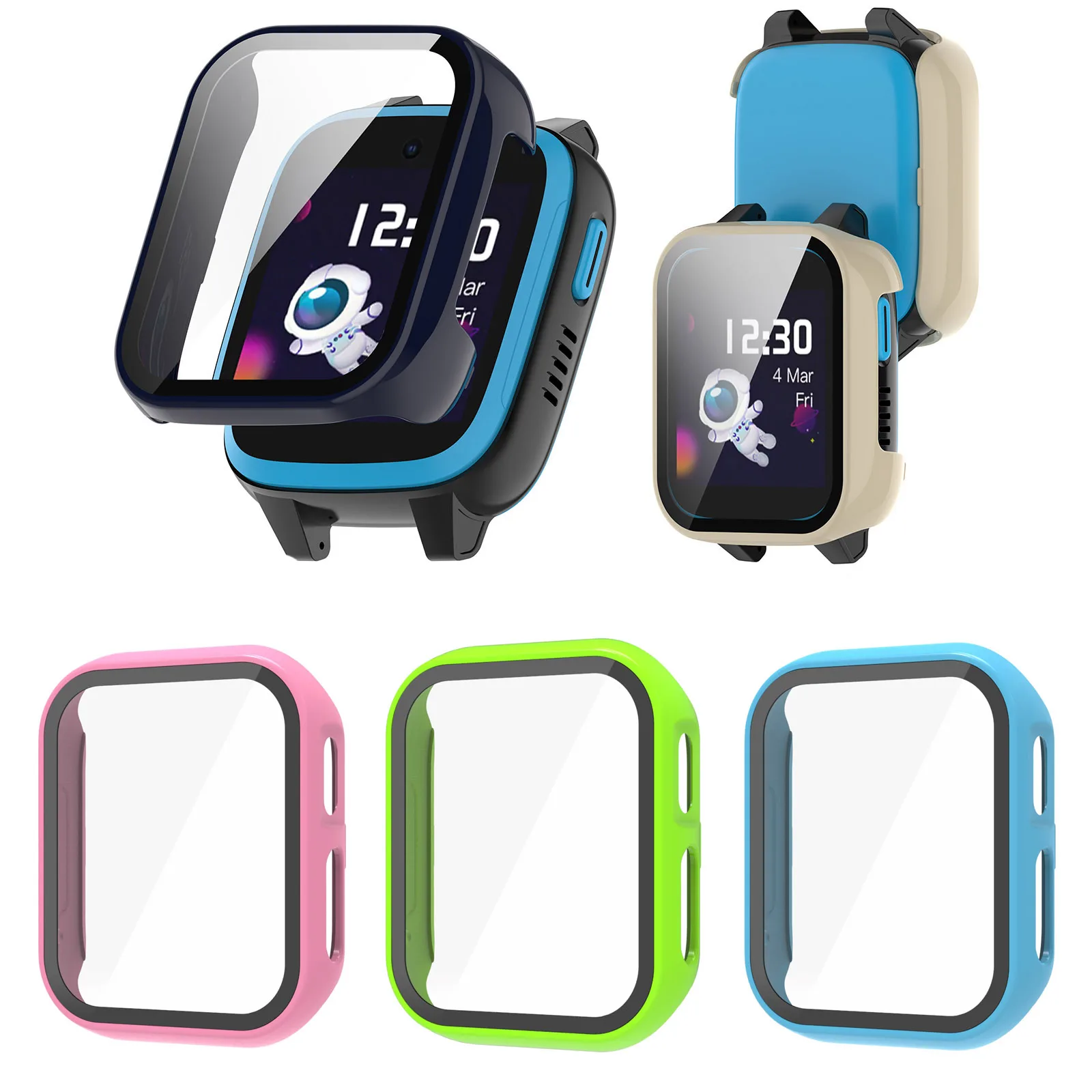 Hard Edge Shell Glass Screen Protector Film Case For Xplora XGO3/X6/X5 Play Kids Smart Watch Cover X6play X5play Accessories