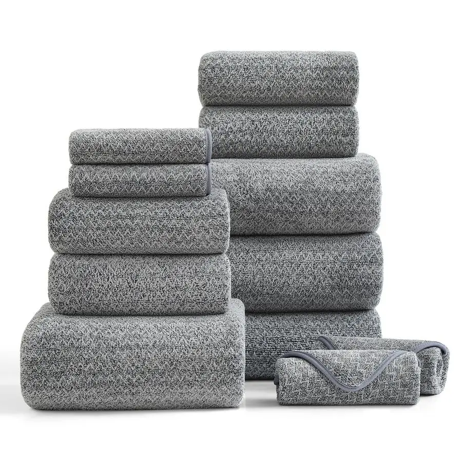 

Soft Bath Towel Set,12 Piece 4 Bath Towels,4 Hand Towels,4 Washcloths Family Bathroom Towels Set with Hanging Loop,Quick Dry Ext