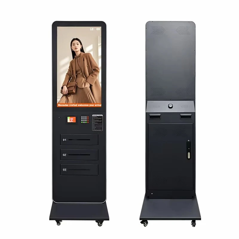 32-Inch module floor-to-ceiling charging cabinet Advertising display charging station Multi-USB port charging display cabinet