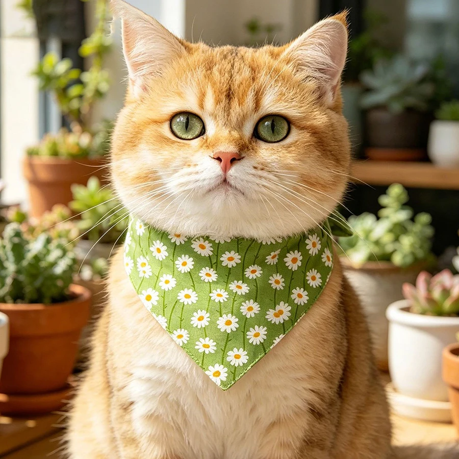 Pañuelo floral para perros y gatos – accesorio práctico de mascotas