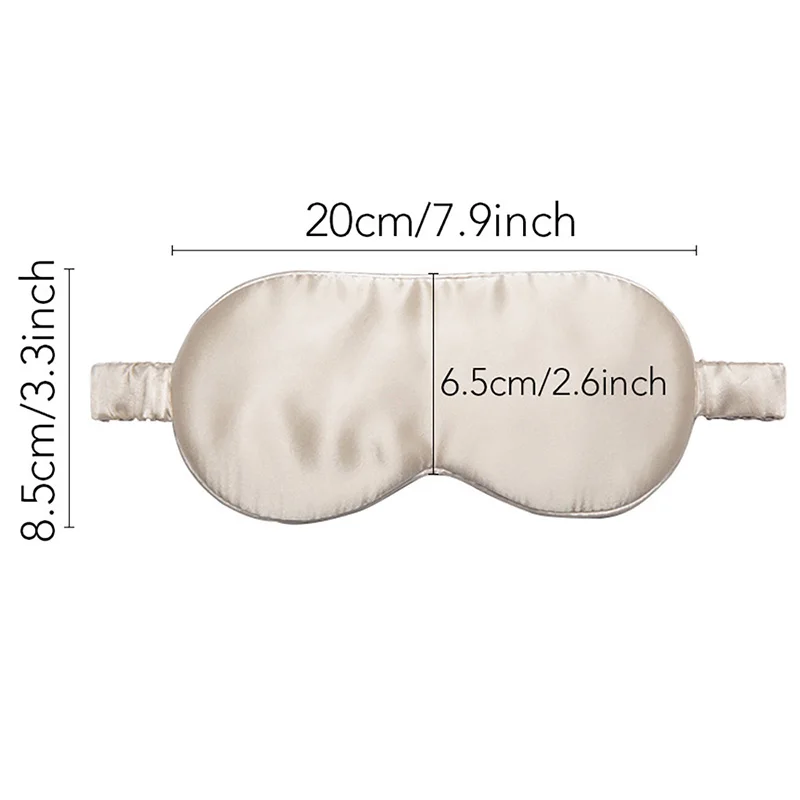 Schlafmaske aus 100 % Maulbeerseide für Männer und Frauen, Augenabdeckung, große Augenbinde für Total Blackout, Größe 20 x 8,5 cm – Detail 2