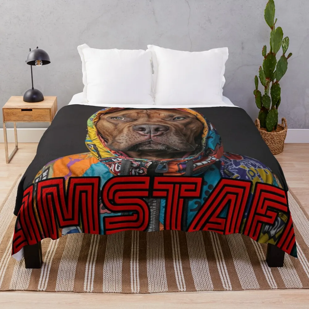 

Amstaff Hooded: Power and Style Throw Blanket Decorative Sofa warm winter Furry Blankets