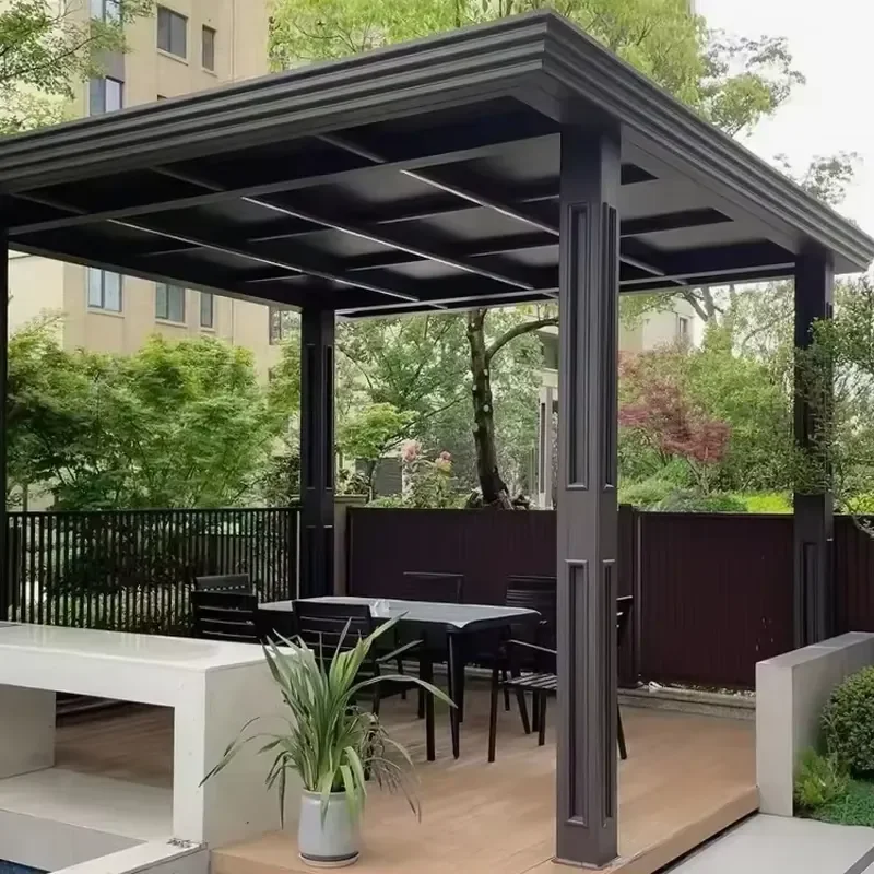 Maplemiles Export High-quality Smart Windproof Courtyard Villa Aluminum Alloy Electric Awning Creative Garden Outdoor