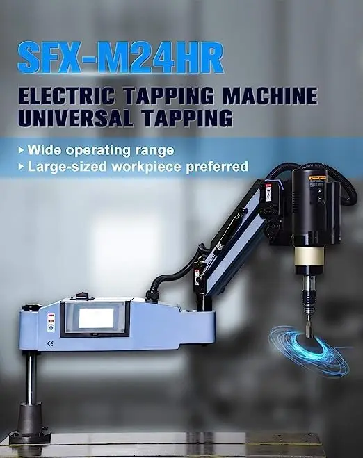 US STOCK Electric Tapping Machine Universal Tapping Arm M4-M24 With 10Pcs ANSI Standard Tapping Collet High Rotating Speed 0-375